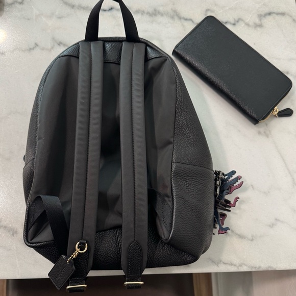 Coach Black Leather Backpack & Wallet - Picture 2 of 3